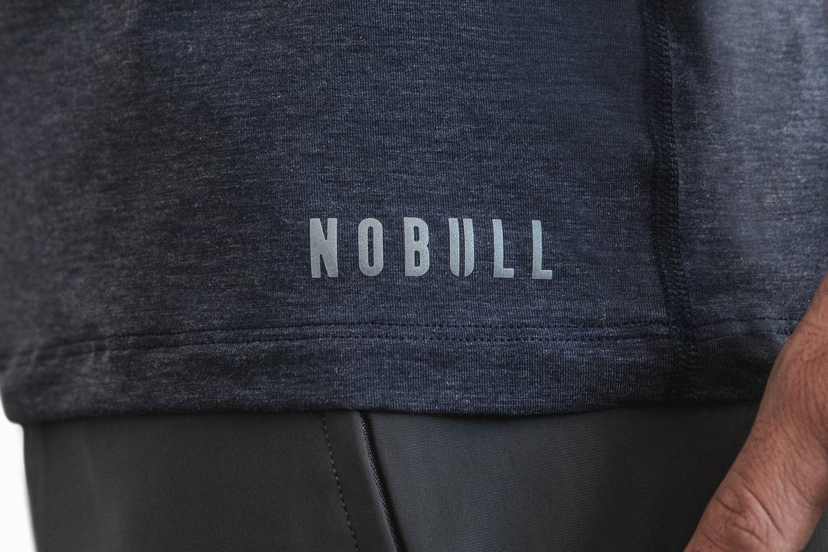 Nobull V-Neck Men's T Shirts Navy | Australia (IX4980)